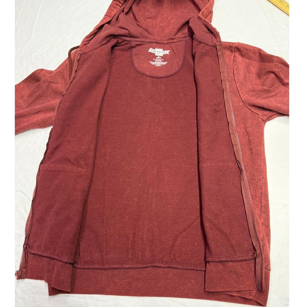 Chevrolet Hoodie full zipper Mens Medium power Racing Red black Logo - Picture 5 of 8